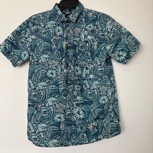 Men's O’Neill Blue Floral Short-Sleeve Button-Up Shirt